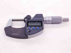 MITUTOYO IP65 DIGITAL COOLANT PROOF MICROMETER 0 - 1" RANGE .00005" RESOLUTION - NS3080CZ5