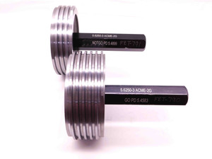 5 5/8 3 ACME 2G THREAD PLUG GAGE 5.625 3.0 GO NO GO P.D.'S = 5.4583 & 5.4899 - BR10916DG5