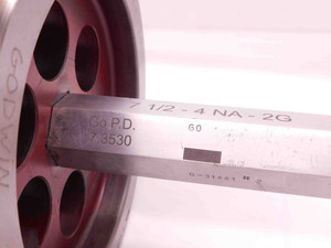 7 1/2 4 NA 2G ACME SET THREAD PLUG GAGE 7.5 4.0 GO NO GO PD'S = 7.3530 & 7.3220 - BR10964CG4