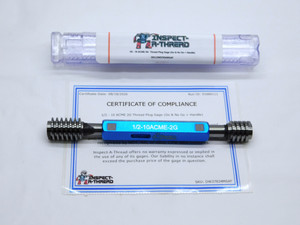 NEW 1/2 10 ACME 2G THREAD PLUG GAGE .5 .50 .500 GO NO GO P.D.'S = .4500 & .4637 - DW37834MSAF