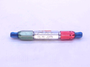 8 40 UNS 2B THREAD PLUG GAGE #8 .164 .1640 GO NO GO P.D.'S = .1478 & .1515 CHECK - DW38002SLW