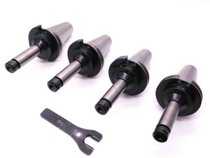 4pc LOT OF CAT50 TECHNIKS ER16 COLLET CHUCK TOOL HOLDERS 6" PROJ. WITH WRENCH