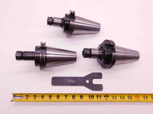 3pc LOT OF CAT50 ER20 COLLET CHUCK TOOL HOLDERS 4" PROJECTION WITH WRENCH