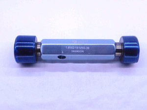 1.4502 18 UNS 3B THREAD PLUG GAGE GO NO GO P.D.'S = 1.4141 & 1.4189 INSPECTION - DW38036SLW