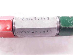 .8730 & .8750 PIN PLUG GAGE GO NO GO ONSIZE 7/8 22 mm .873 .875 INSPECTION CHECK - NS3534CG4
