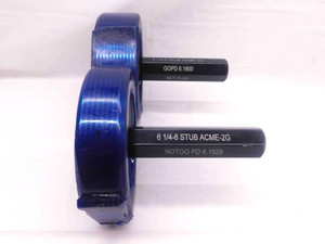6 1/4 6 STUB ACME 2G SET THREAD PLUG GAGE 6.25 GO NO GO P.D.'S = 6.1800 & 6.1528 - DW38122DG5