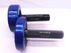 5" 10 UNS 2B THREAD PLUG GAGE 5.0 5.00 5.000 GO NO GO P.D.'S = 4.9350 & 4.9444 - DW38109DG5