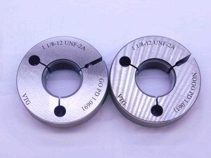 NEW 1 1/8 12 UNF 2A VERMONT THREAD RING GAGES 1.125 GO NO GO = 1.0691 & 1.0631 - DW38181VTG