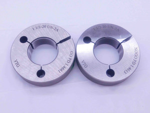 NEW 1 1/2 20 UN 2A VERMONT THREAD RING GAGES 1.5 GO NO GO PD'S = 1.4661 & 1.4613 - DW38199VTG