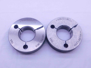NEW 1 7/16 12 UN 2A VERMONT THREAD RING GAGES 1.4375 GO NO GO = 1.3816 & 1.3757 - DW38200VTG