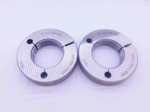 NEW 2" 12 UN 2A VERMONT THREAD RING GAGES 2.0 GO NO GO P.D.'S = 1.9441 & 1.9380 - DW38202VTG