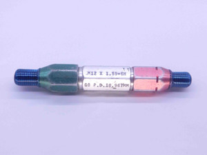 M12 X 1.59 6H METRIC THREAD PLUG GAGE 12 GO NO GO P.D.'S = 10.967 & 11.150 CHECK - DW38215SLW