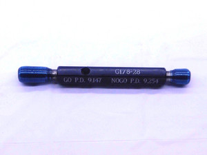 G 1/8 28 BSPP PIPE THREAD PLUG GAGE .125 .1250 GO NO GO PDS = 9.147 & 9.254 G1/8 - DW38276OB5