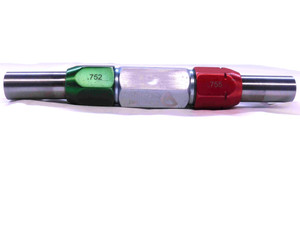 .7520 & .7550 PIN PLUG GAGE GO NO GO .7500 +.0020 OVERSIZE 3/4 19 mm .752 .755 - JG0170SLW
