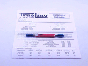 CERTIFIED 5/16 24 NF 2 SET THREAD PLUG GAGE .3125 GO NO GO PD'S = .2854 & .2821 - DW38288TLC