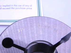 NEW 7/8 20 UNJEF 3A THREAD RING GAGES .875 .8750 GO NO GO P.D.'S = .8425 & .8392 - DW38289GFG