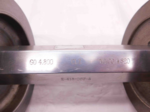 4.8000 & 4.8200 CLZ PIN PLUG GAGE GO NO GO 4.7969 +.0031 4 51/64 122 4.800 4.820