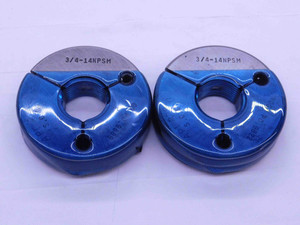 3/4 14 NPSM SPECIAL PIPE THREAD RING GAGE .75 GO NO GO P.D.'S = .9889 & .9822 2A - DW38492OB5