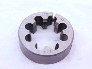 1 7/16 - 12 HSS ROUND SPLIT ADJUSTABLE DIE THREADING 1.4375 THREAD CHASING - NS4054SLW