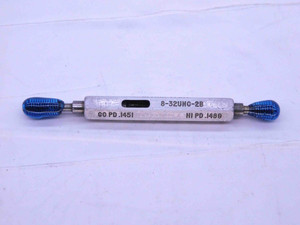 8 32 UNC 2B BEFORE PLATE THREAD PLUG GAGE #8 .164 GO NO GO PD'S = .1451 & .1489 - DW38653SLW