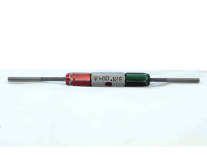 .1240 & .1260 PIN PLUG GAGE GO NO GO .1250 -.0010 UNDERSIZE 1/8 3 mm .124 .126 - JG0868CG4