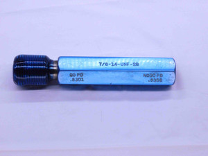 7/8 14 UNF 2B SPECIAL THREAD PLUG GAGE .875 .8750 GO ONLY P.D. = .8301 2B OR 3B - DW38865LVR