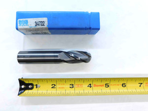 SGS 3/4 O.D. 1 1/2 LOC BALL NOSE CARBIDE END MILL 3/4 SHANK 4 FLUTE 30187 .75 - JG1032CG5