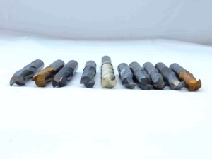 10pcs LOT OF ASSORTED CARBIDE END MILLS AROUND 3/8" O.D. SQUARE 2 FLUTES .375 - JG1077CG5