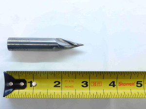 CONICAL 1/32 - 1/2 O.D. 1" LOC 15 DEG TAPERED HSS END MILL 1/2 SHANK 3 FL P-0003 - JG1234CE4
