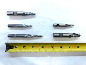 5pc LOT 5 DEGREE TAPERED HSS END MILLS UP TO 5/8 O.D. 1/2 SHANK 3 FLUTE .625 - JG1242CE4