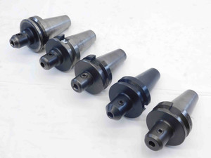 5pc LOT OF BT40 3/8 ID SOLID END MILL TOOL HOLDERS .375 2 1/2" PROJECTION - NS4470LVR