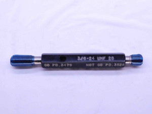 3/8 24 UNF 2B LEFT HAND THREAD PLUG GAGE .375 GO NO GO P.D.'S = .3479 & .3528 - DW39217LVR