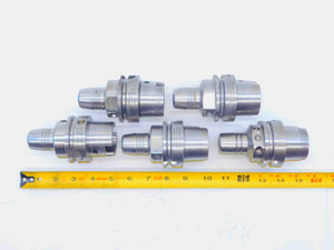 5pc LOT OF HSK63A 10mm ID HYDRAULIC CHUCK TOOL HOLDER SCHUNK GUHRING 3 1/2 PROJ - NS4801LVR