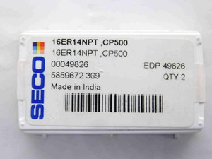 2pcs NEW SECO 16ER14NPT CP500 CARBIDE LAYDOWN THREADING INSERTS 14 TPI EXTERNAL - JG2545AP6