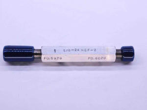 5/8 24 NEF 2 THREAD PLUG GAGE .625 .6250 GO NO GO P.D.'S = .5979 & .6020 UNEF-2 - DW39744OB6