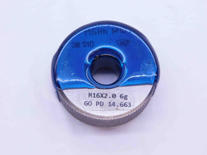 M16 X 2 6g METRIC SOLID THREAD RING GAGE 16 2.0 GO ONLY P.D. = 14.663 CHECK - DW39852SLW