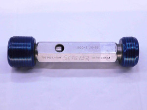1 1/2 8 UN 2B THREAD PLUG GAGE 1.5 1.50 1.500 GO NO GO P.D.'S = 1.4188 & 1.4283 - DW40233DG5
