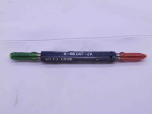 4 48 UNF 2A BEFORE PLATE SET THREAD PLUG GAGE #4 .112 GO NO GO = .0968 & .0944 - DW40256OB6