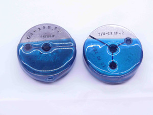 1/4 28 NF 2 THREAD RING GAGES .25 .250 GO NO GO P.D.'S = .2268 & .2237 UNF-2 - DS0008SLRL