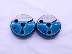1/4 26 UNS 2A THREAD RING GAGES .25 .250 .2500 GO NO GO P.D.'S = .2240 & .2205 - DW40435AX6