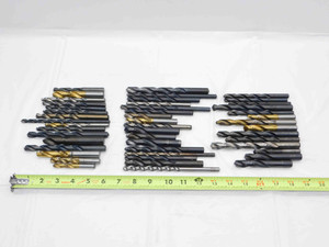 48pc LOT OF STRAIGHT SHANK HSS TWIST DRILL BITS VARIOUS SIZES MACHINIST TOOLING - BR12289LVR