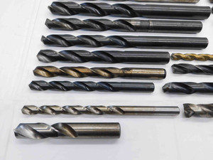 21pc LOT OF STRAIGHT SHANK HSS TWIST DRILL BITS VARIOUS SIZES MACHINIST TOOLING - BR12290LVR