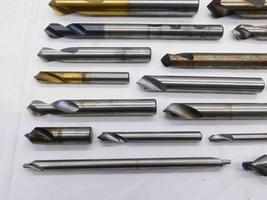38pc LOT OF STRAIGHT SHANK HSS CENTER & SPOT DRILL BITS VARIOUS SIZES MACHINIST - BR12291LVR