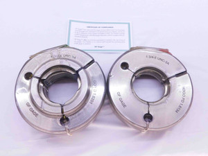 NEW 1 3/4 5 UNC 3A THREAD RING GAGES 1.75 5 GO NO GO P.D.'S = 1.6201 & 1.6134 - DW40471GFG