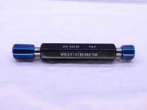 M15.2 X 1.41 80 DEG THD PG9 SPECIAL THREAD PLUG GAGE 15.2 GO NO GO = 14.53 14.68 - DW40502SLW