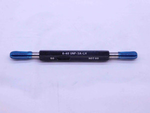 6 40 UNF 3A LEFT HAND SET THREAD PLUG GAGE #6 .138 GO NO GO PD'S = .1218 & .1198 - DW40509SLW
