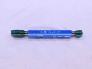 13/32 32 UNS 2B THREAD PLUG GAGE .4062 GO NO GO P.D.'S = .3860 & .3904 CHECK - DW40536SLW