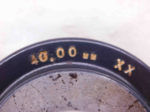 40.000 CL XX MASTER PLAIN BORE RING GAGE ONSIZE 40 mm 1.5748 40.00 SETTING CHECK - JJ0936AX6