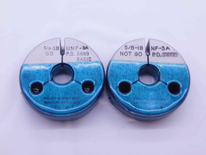 5/8 18 NF 3A THREAD RING GAGES .625 .6250 GO NO GO P.D.'S = .5889 & .5854 UNF-3A - MT0458BU