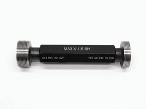 NEW M33 X 1.5 6H METRIC THREAD PLUG GAGE 33 GO NO GO P.D.'S = 32.026 & 32.226 - DW40762MSAF